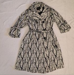 BCBGMaxAzria Black and White Long Sleeve Dress